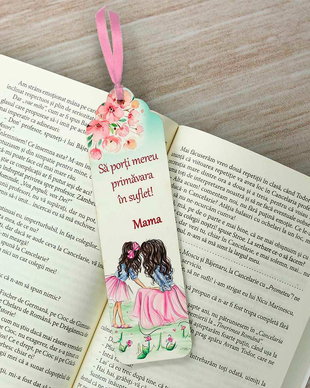 Semn de carte cu mesaj - cadou personalizat mama fiica