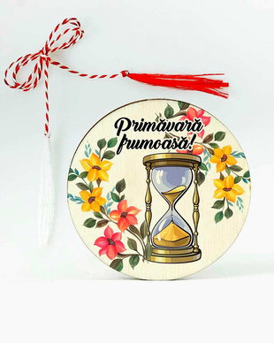 Martisor din lemn personalizat pentru profesoara, invatatoare, educatoare