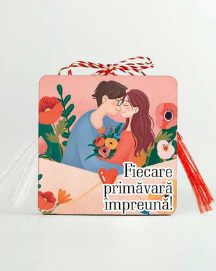 Martisor color din lemn pentru iubita, sotie