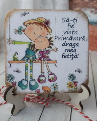 Felicitare p[entru fetita de la mama - martisor