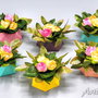 Mărțișoare - mini ghivece din ceramica, cu aranjamente florale