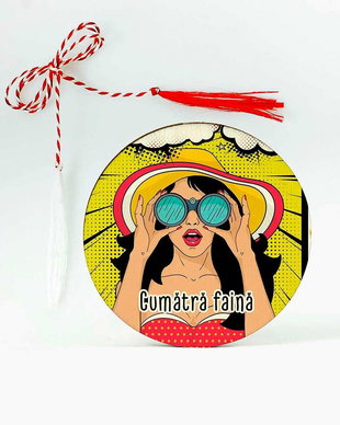 Martisor color din lemn - cumatra faina