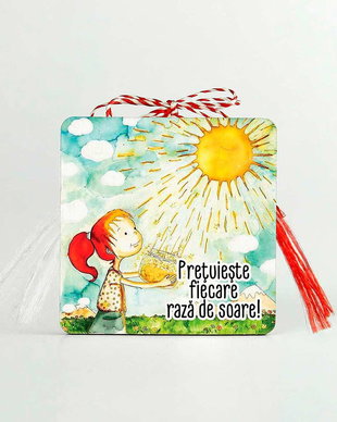 Martisor din lemn cu mesaj