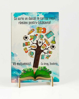 Felicitare cu mesaj educatoare, invatatoare, profesoara - martisoare
