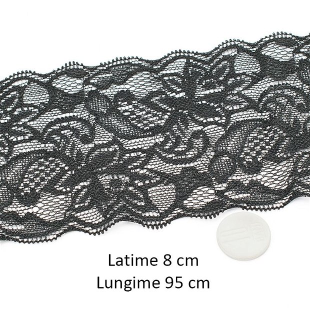Dantela elastica, latime 8 centimetri, lungime 95 centimetri, D-01