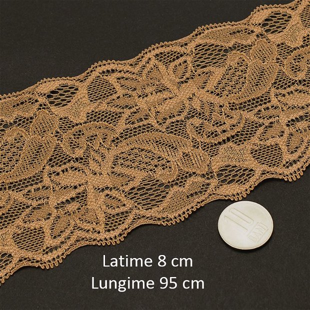 Dantela elastica, latime 8 centimetri, lungime 95 centimetri, D-03