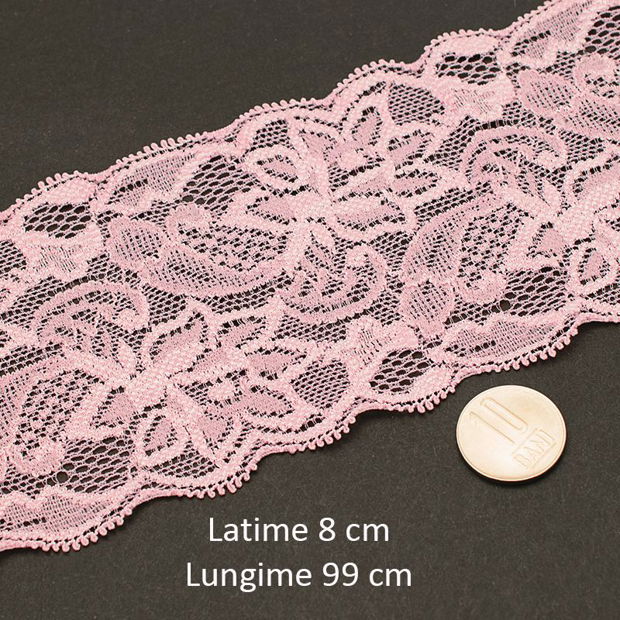 Dantela elastica, latime 8 centimetri, lungime 99 centimetri, D-09