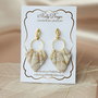 Cercei marmorati bej/gri/auriu / Handmade Polymer Clay Earrings