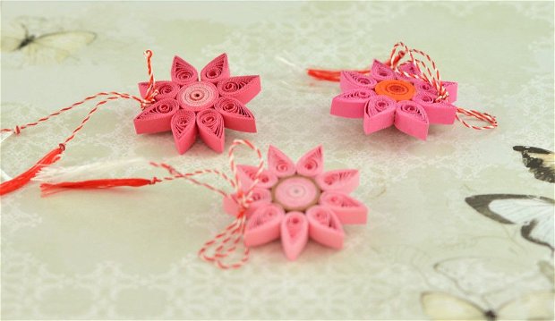 Martisoare flori/ mandale roz
