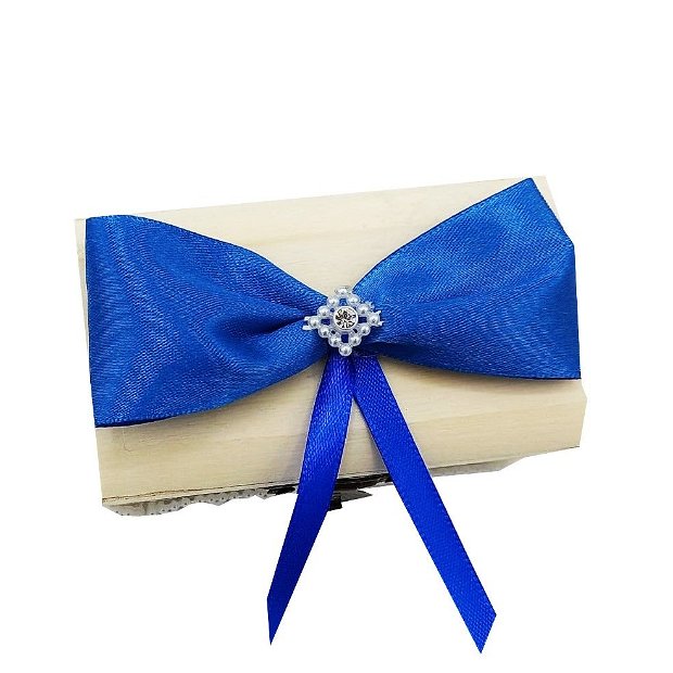 Cutiuta cufar pentru prima suvita, MCF, handmade, albastru, 10x5x5 cm