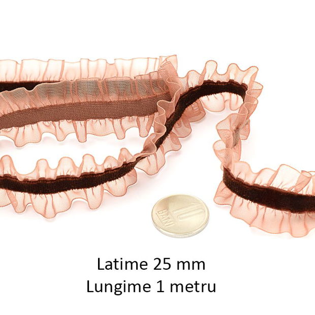 Dantela elastica, Nylon, latime 25 mm,  lungime 1 metru, D-11