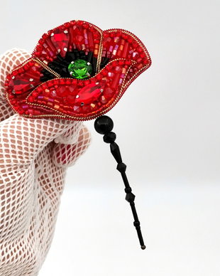 Rezervat Broșă Mac - My Precious Red Poppy