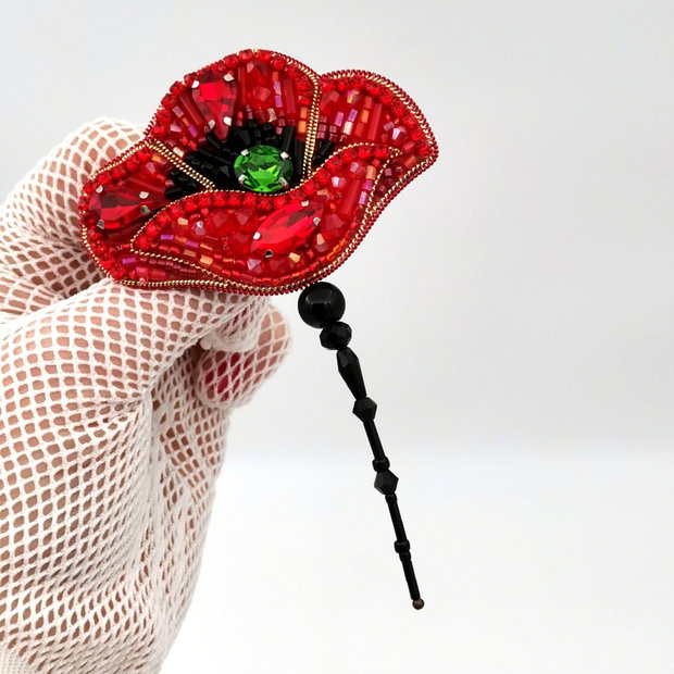 Rezervat Broșă Mac - My Precious Red Poppy