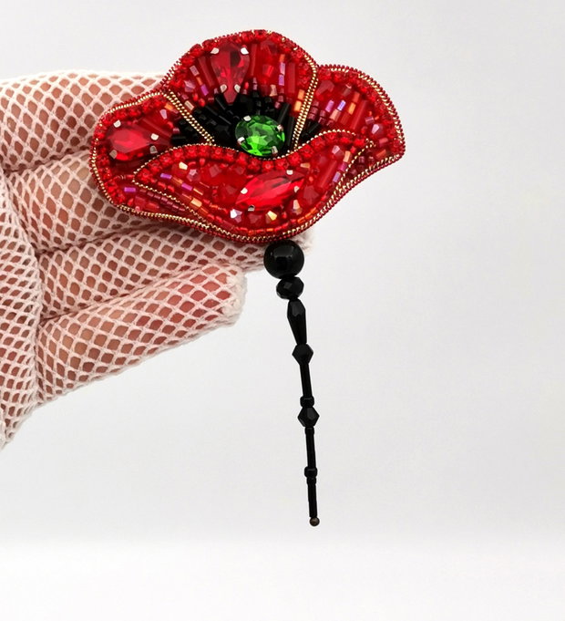 Rezervat Broșă Mac - My Precious Red Poppy