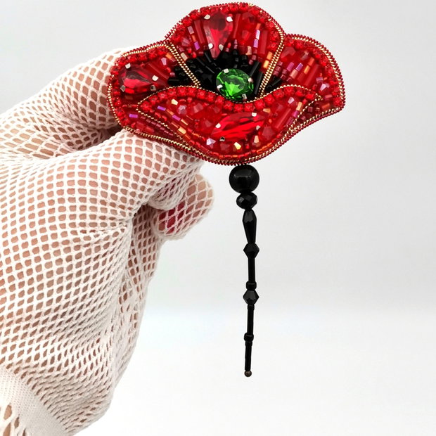 Rezervat Broșă Mac - My Precious Red Poppy