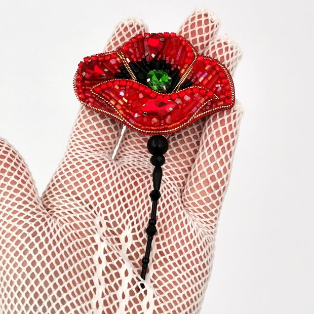 Rezervat Broșă Mac - My Precious Red Poppy