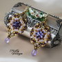 Cercei cristale Swarovski și tortițe argint aurit