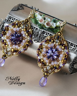 Cercei cristale Swarovski și tortițe argint aurit