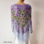 Sal crosetat cu flori de liliac impaslite - Aroma de liliac