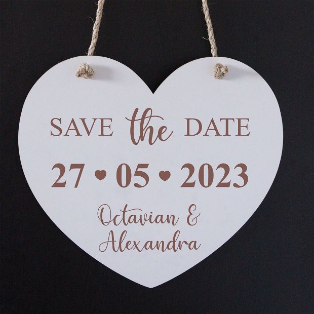 Placuta 'Save the date' alba