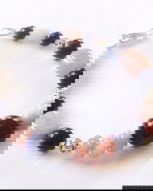 Bratara lapis lazuli si opal roz