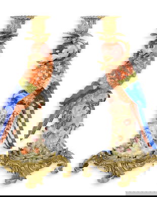 Set sfesnice papagal din portelan cu bronz