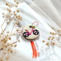 Brosa tip martisor cu broderie manuala - bicicleta