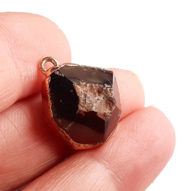 Pandantiv agat druzy, caramiziu 19-20x16mm  PD.0003