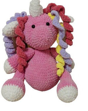 Jucarie crosetata unicorn roz