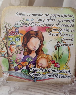 Felicitare cu mesaj pentru invatatoare/educatoare - fetita