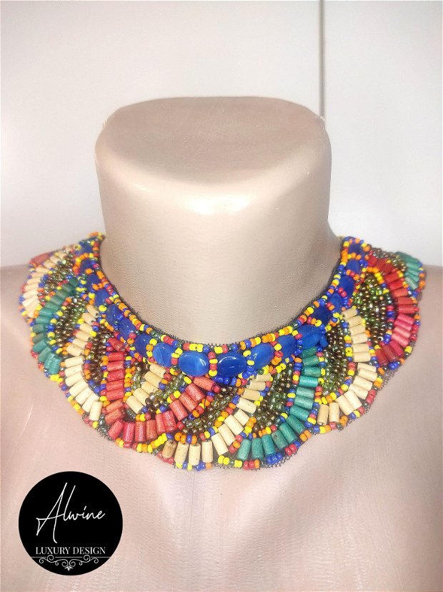 Colier rainbow beads