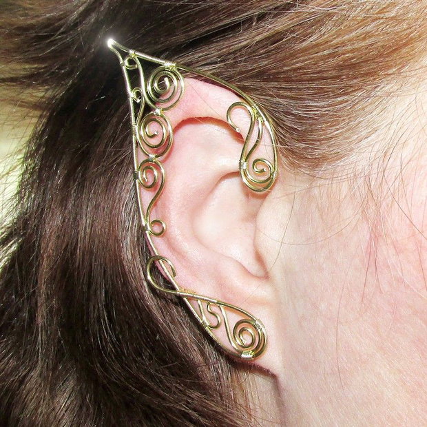 Cercei urechi de elf Golden Swirls