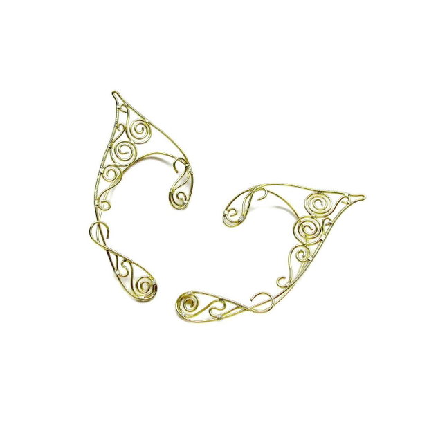 Cercei urechi de elf Golden Swirls