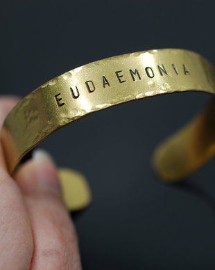 Brățară EUDAEMONIA din alama sau cupru texturat