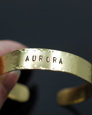 Brățară AURORA din alama sau cupru texturat