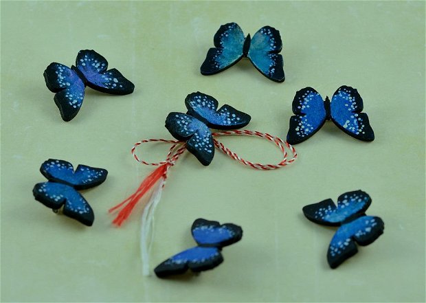 Brosa/ martisor Fluturi albastri