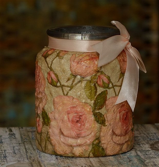 Vaza Trandafiri vintage, unicat