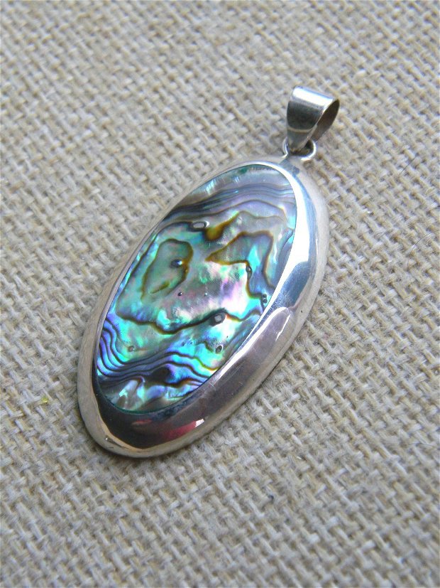 Pandantiv paua shell si argint (C84)