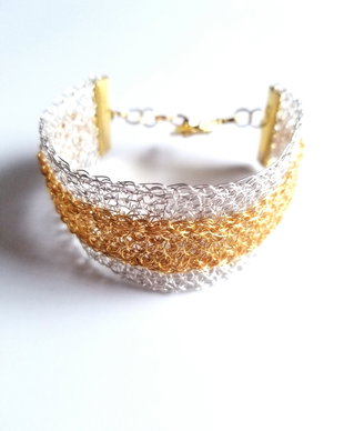 Bratara argintata si aurie-gilt
