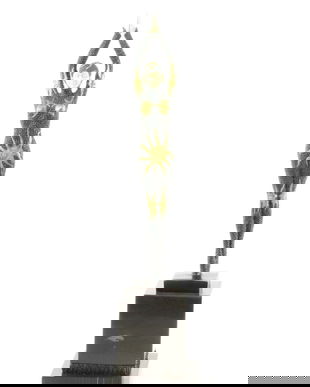 Steaua de Mare-statueta Art Deco din bronz pe un soclu de marmura