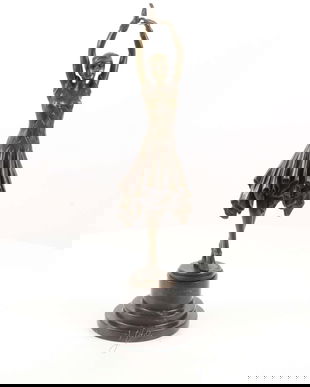 Miss Kita -statueta Art Deco din bronz