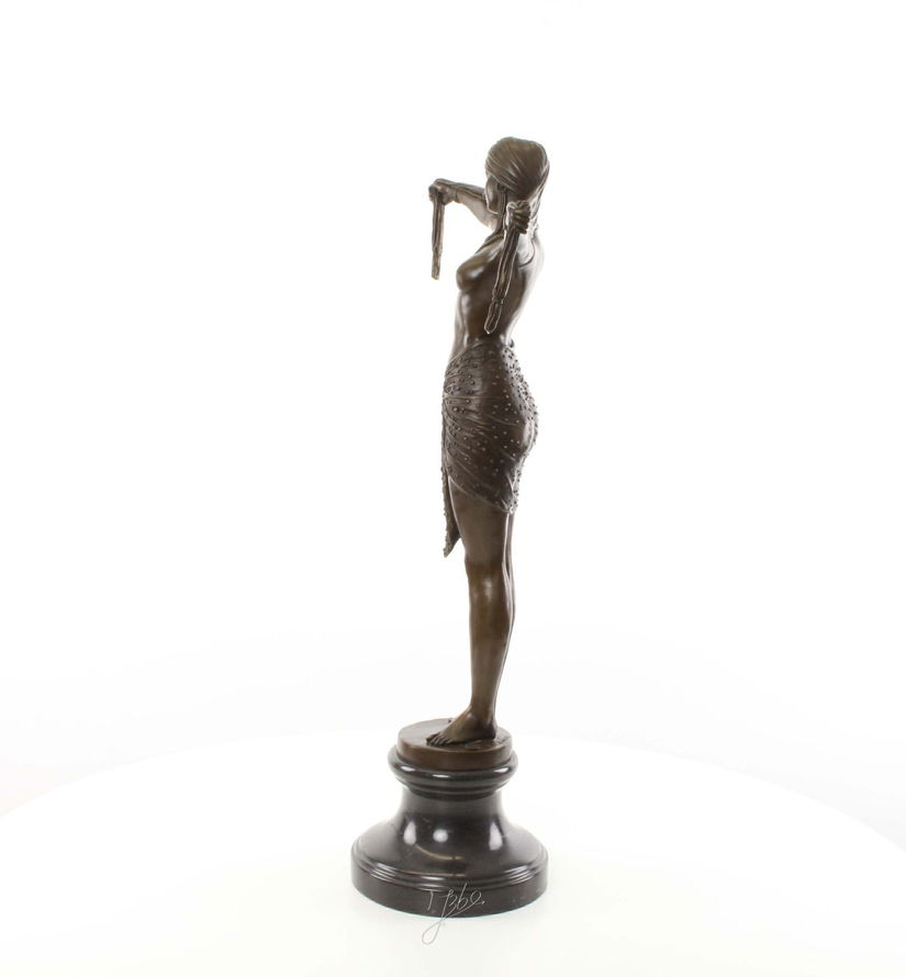 Dansatoare cu esarfa - statueta Art Deco din bronz