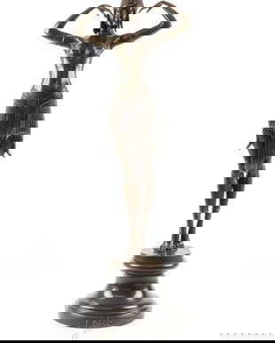 Dansatoare Scrab - statueta Art Deco din bronz