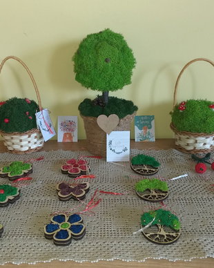 Mărțișor licheni 5 cm diverse modele