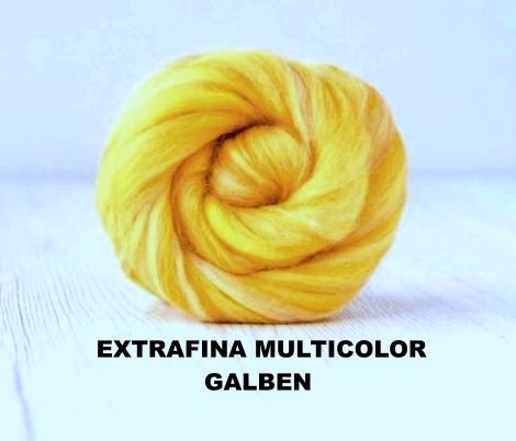 lana extrafina -MULTICOLOR GALBEN-50g
