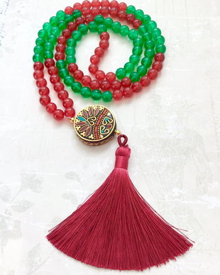 MALA Nepaleza Jad verde & Jad rosu