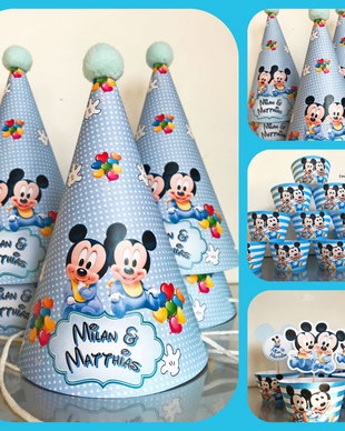 Coif petrecere baby Mickey mouse personalizat/Coifuri gemeni