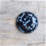 Cabochon obsidian "fulg de nea", 25 mm