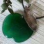 Pandant supradimensionat, din argint 925 si agata verde, mar