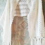 esarfa / fular / sal  tricot alb